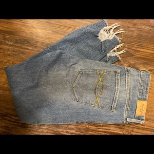 Abercrombie skinny jeans with frayed bottoms- super cute-